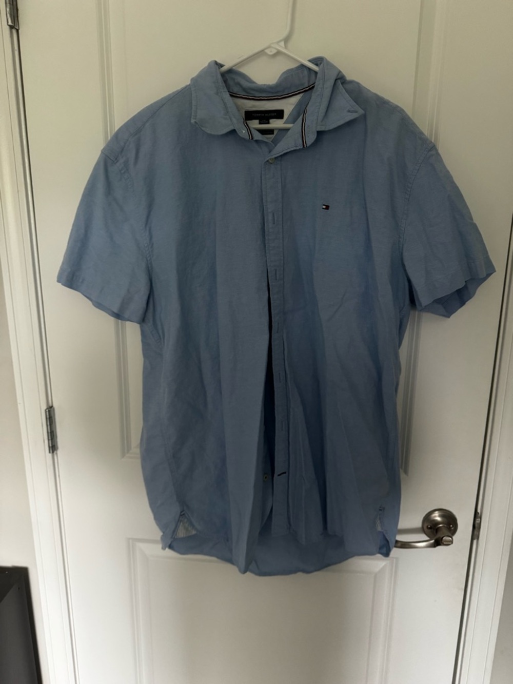 Tommy Hilfiger Light Blue Short-Sleeve Button-Down Shirt